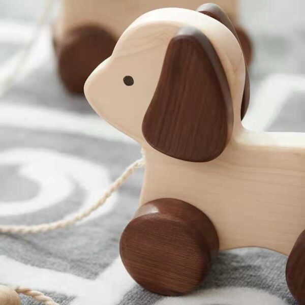 Handmade Solid Wood Puppy - Image 3