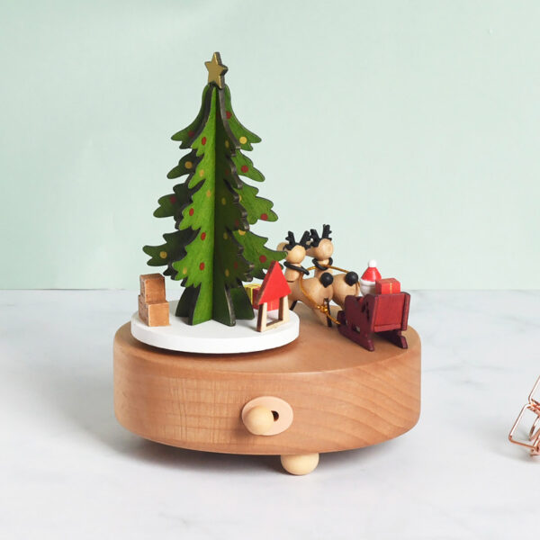 Wooden Crafts Christmas Tree Music Box - Image 3