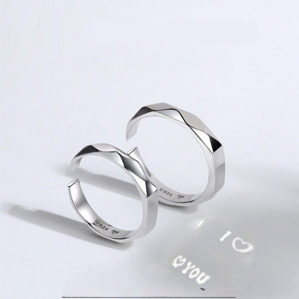 Sterling Silver Rings with Light-Reflecting Surprise Love Pattern – Hidden Design, Romantic New Jewelry -S925 - Image 2