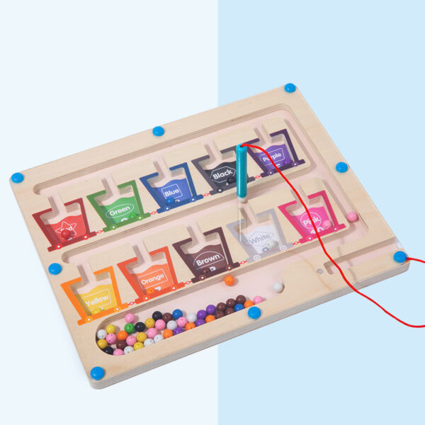 Wooden Magnetic Color Sorting Board for Early Childhood Education - Image 3