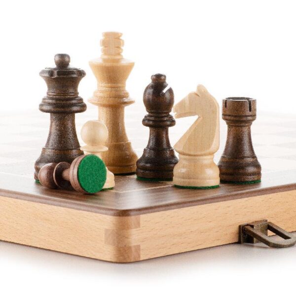 Premium German Walnut Chess Set with Solid Wood Pieces - Image 3