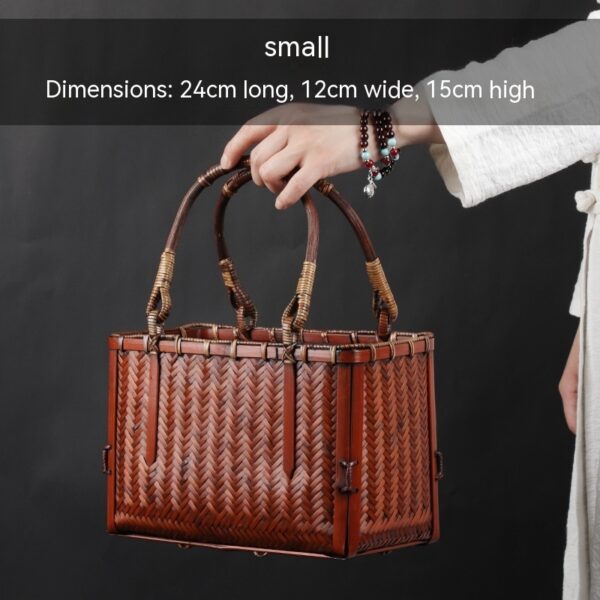 Vintage Japanese Bamboo Woven Handbag - Image 7