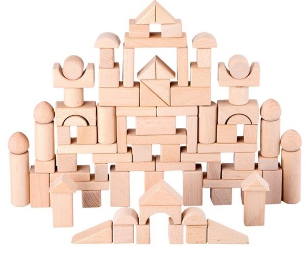 KIDUS 80-Piece Beech Wood Building Blocks Set - Image 6